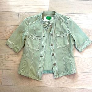 Army green, short sleeved jacket